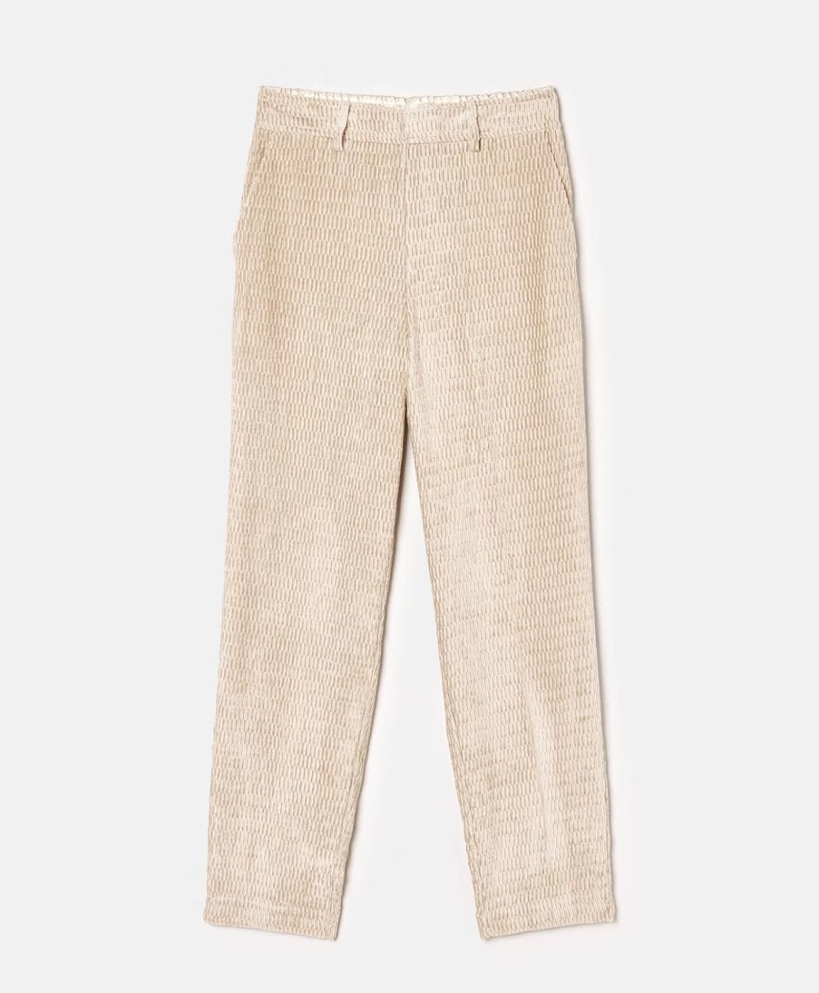 Momoni Women's Vischio Soft Corduroy Pants in Pink | High-Waisted Comfort Stretch Trousers