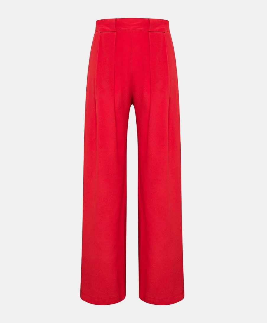 Momoni Women's Azalea Aspen Pant - Plain Acetate Silk Trousers for Elegant Comfort