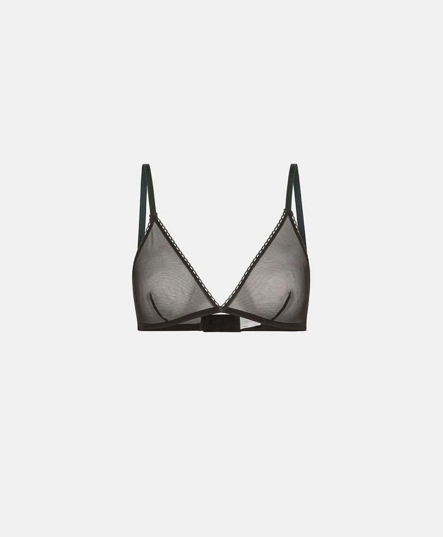 Momoni Women's Amethyst Black Soft Tulle Bra - Elegant Lingerie