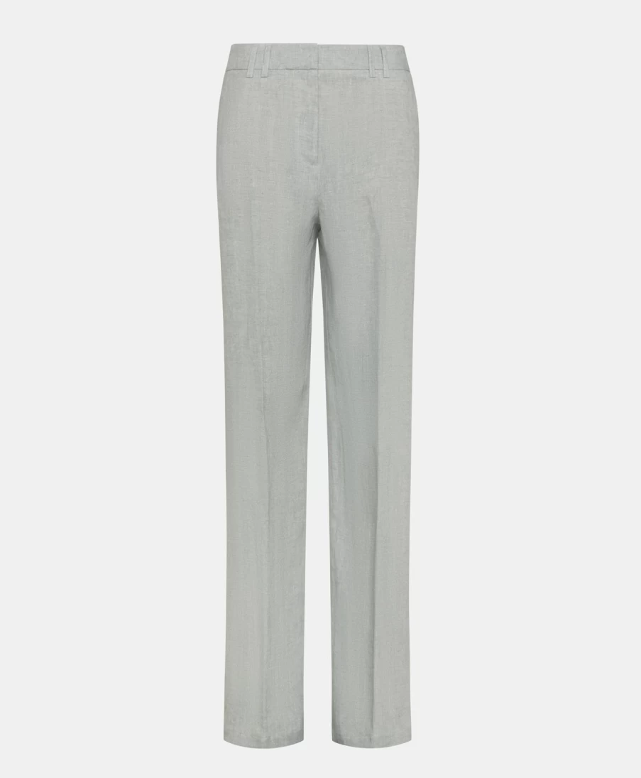 Momoni Women's Gray Lurex Linen Narciso Pants