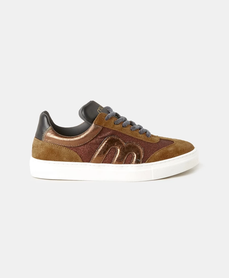 Momoni Women's Light Brown Venezia Leather Sneakers