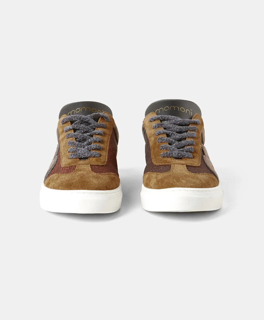 Momoni Women's Light Brown Venezia Leather Sneakers