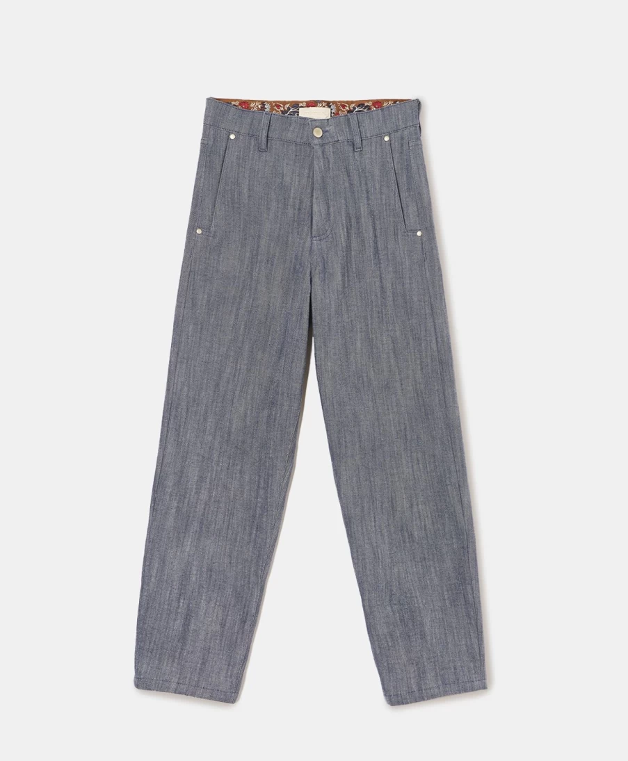 Momoni Women's Stretch Denim Pants in Denim Blue - Comfortable & Stylish Osmanto Fit