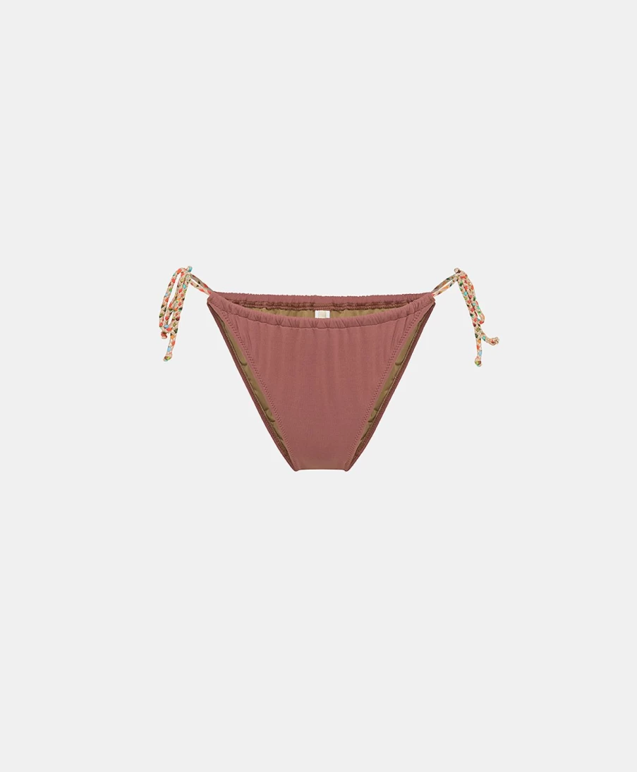 Momoni Women's Grape Must Bikini Bottom with Braided Straps - Romantica Style Swimwear