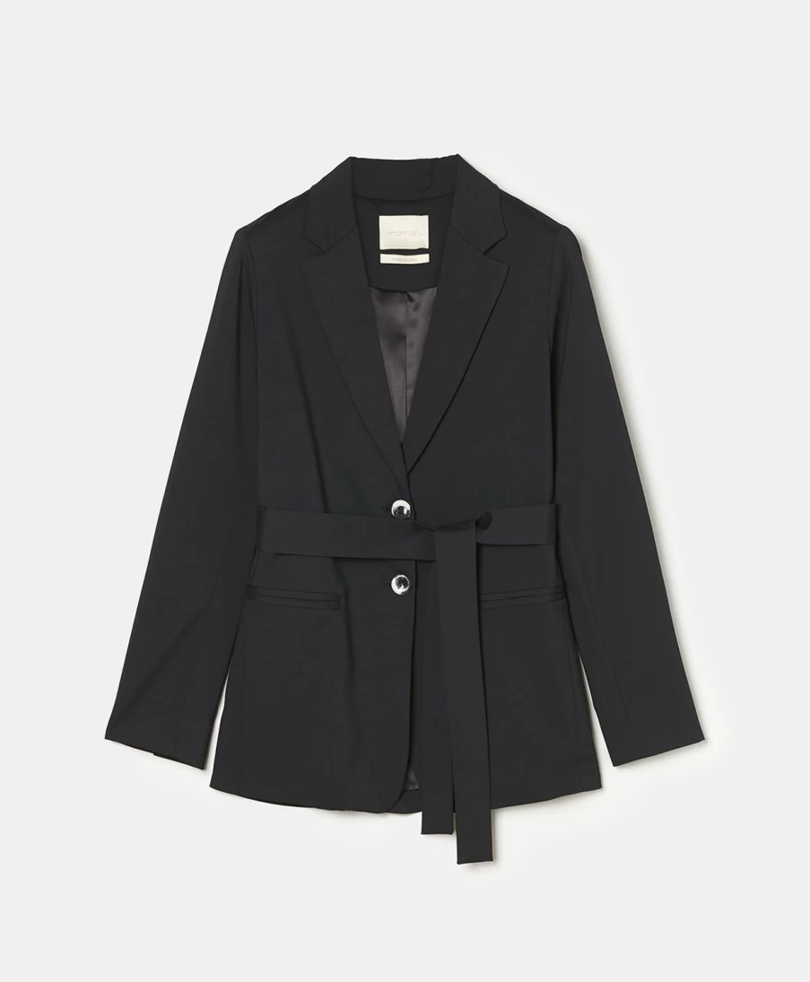 Momoni Women's Alchemilla Black Stretch Cool Wool Jacket