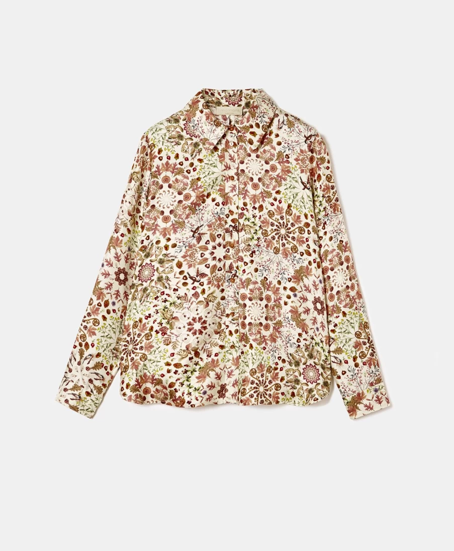 Momoni Women's Arles Printed Silk Twill Shirt - Pink Multicolour Fashion Blouse