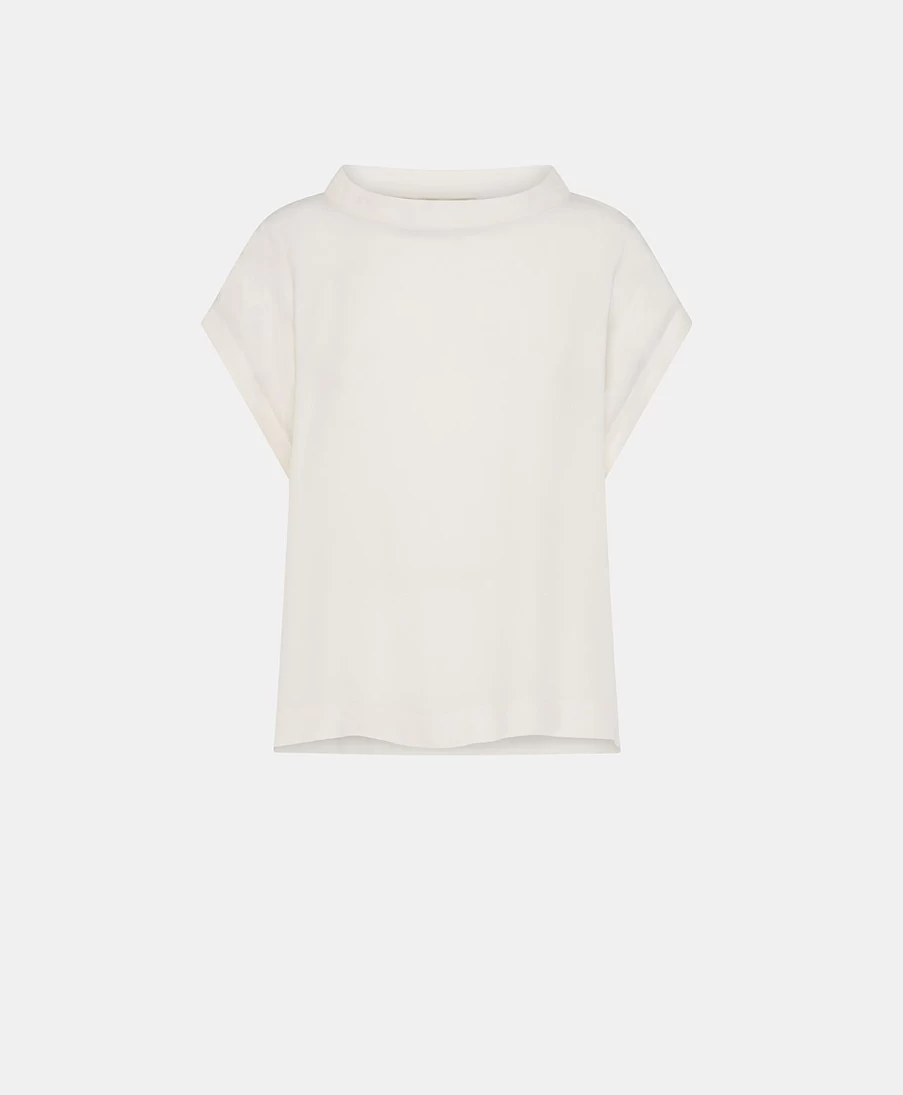 Momoni Women's Cream Curacao Blouse - Plain Acetate Silk Top