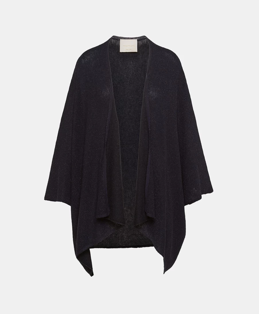 Momoni Women's Black Light Alpaca Lurex Divina Knitwear Sweater