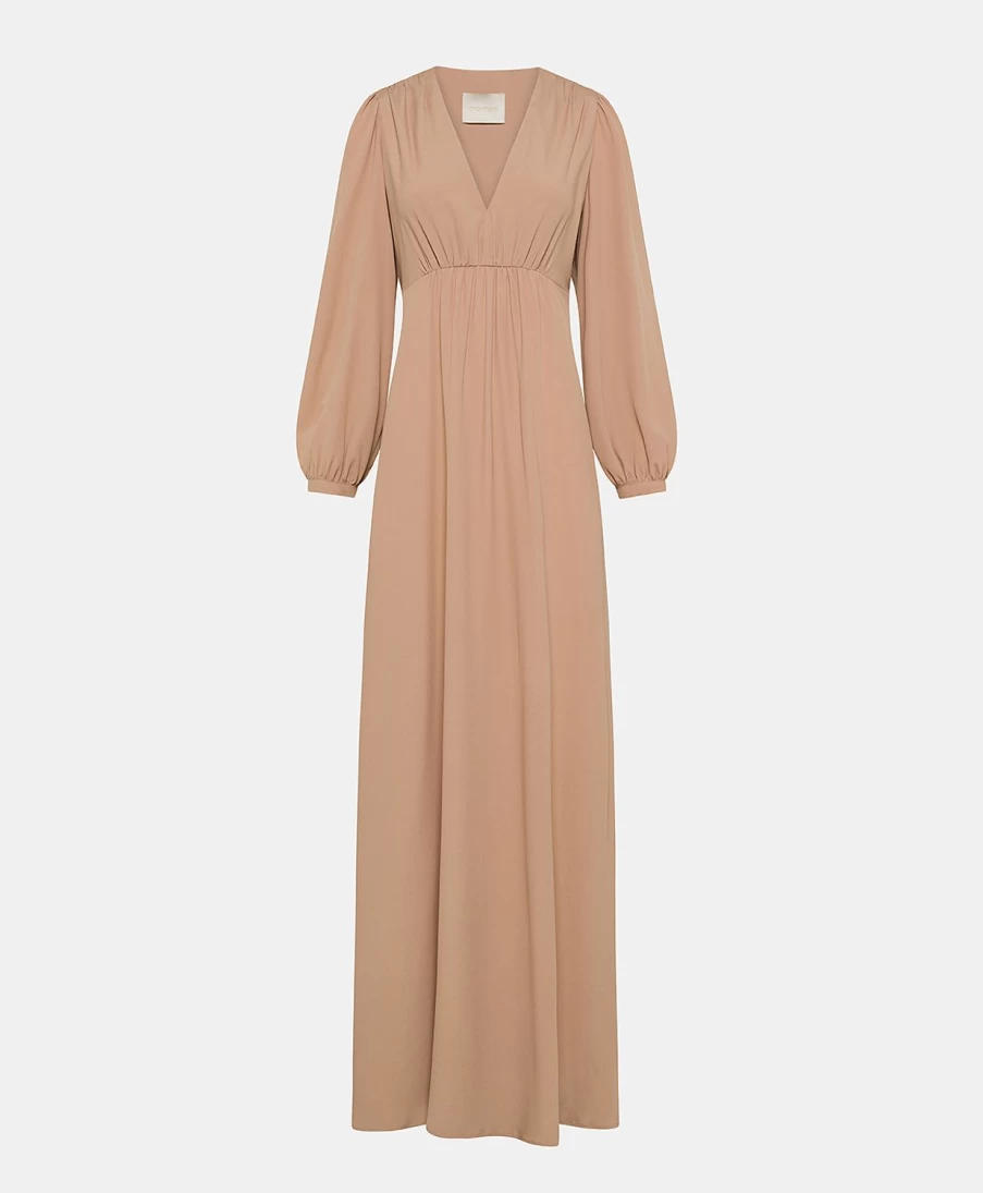 Momoni Women's Artemisia Solid Color Acetate Silk Dress - Nude