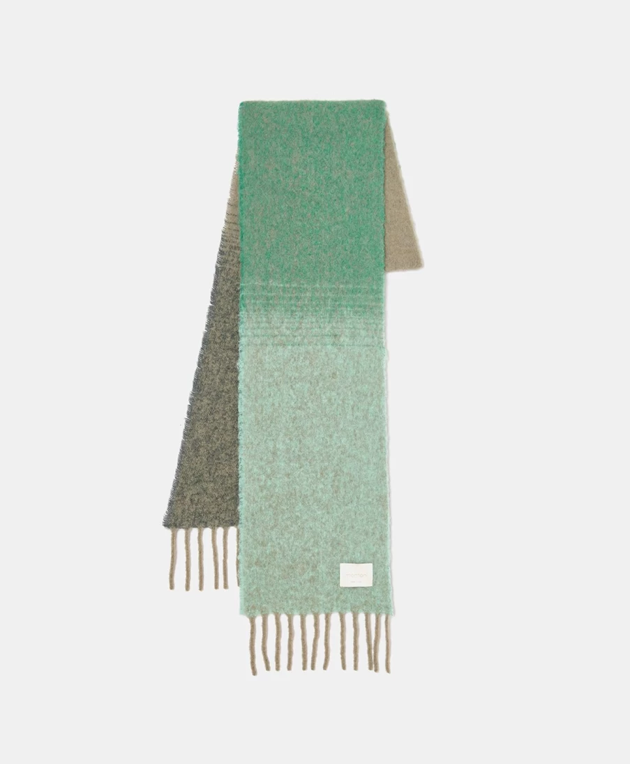 Momoni Women's Alpaca Scarf - Multicolor Green, Soft & Warm Winter Accessory
