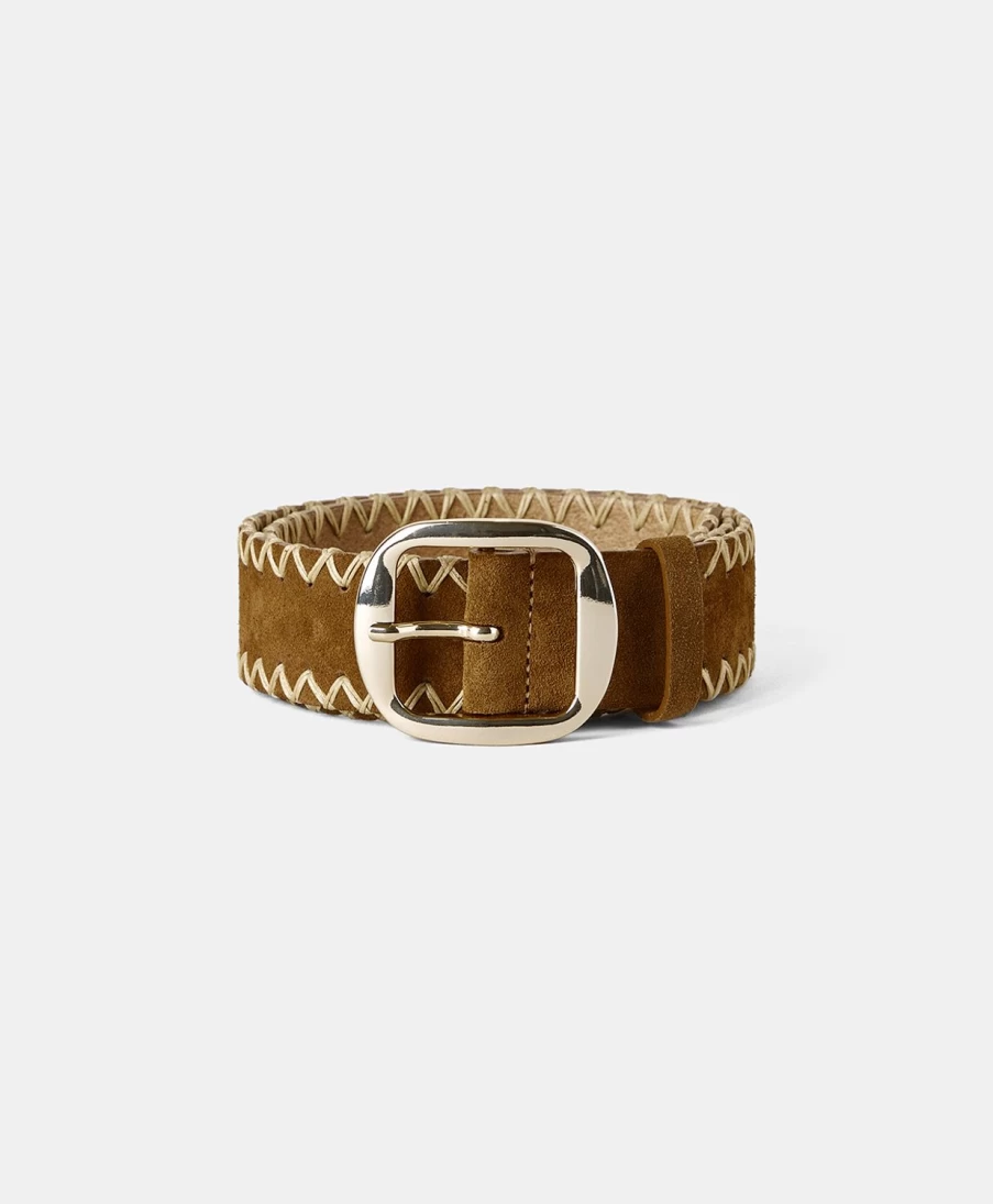 Momoni Women's Lambert Leather Belt - Premium Oil-Tanned Dress Belt for Women