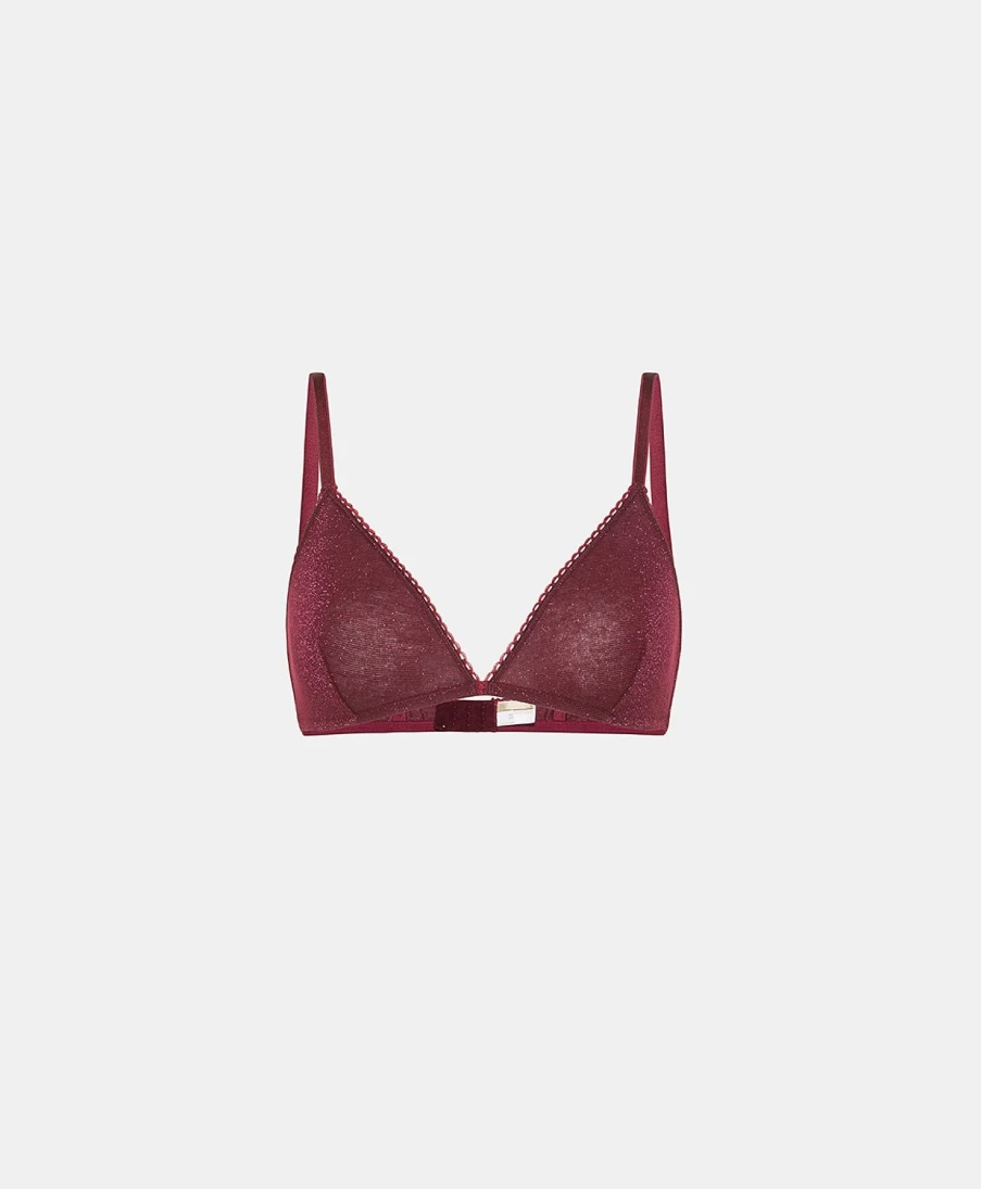 Momoni Women's Wine Red Amethist Lurex Jersey Bra - Comfortable & Stylish