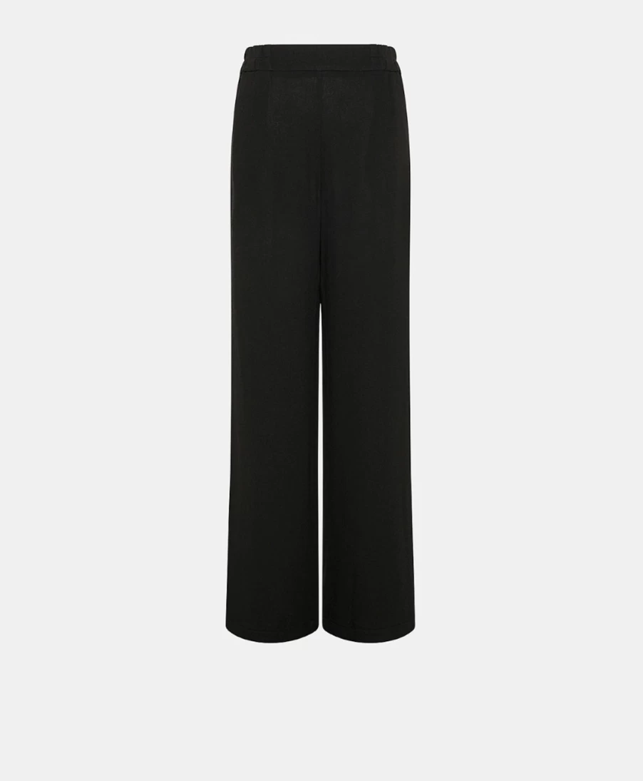 Momoni Women's Baccarat Wool Viscose Gauze Pants - Black Luxury Trousers