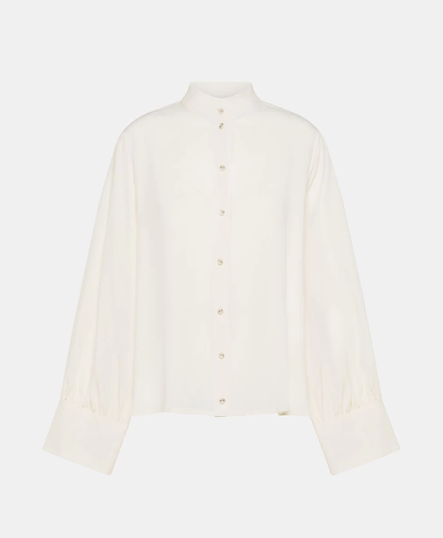 Momoni Women's Franklin Cream Acetate Silk Shirt - Elegant Plain Design