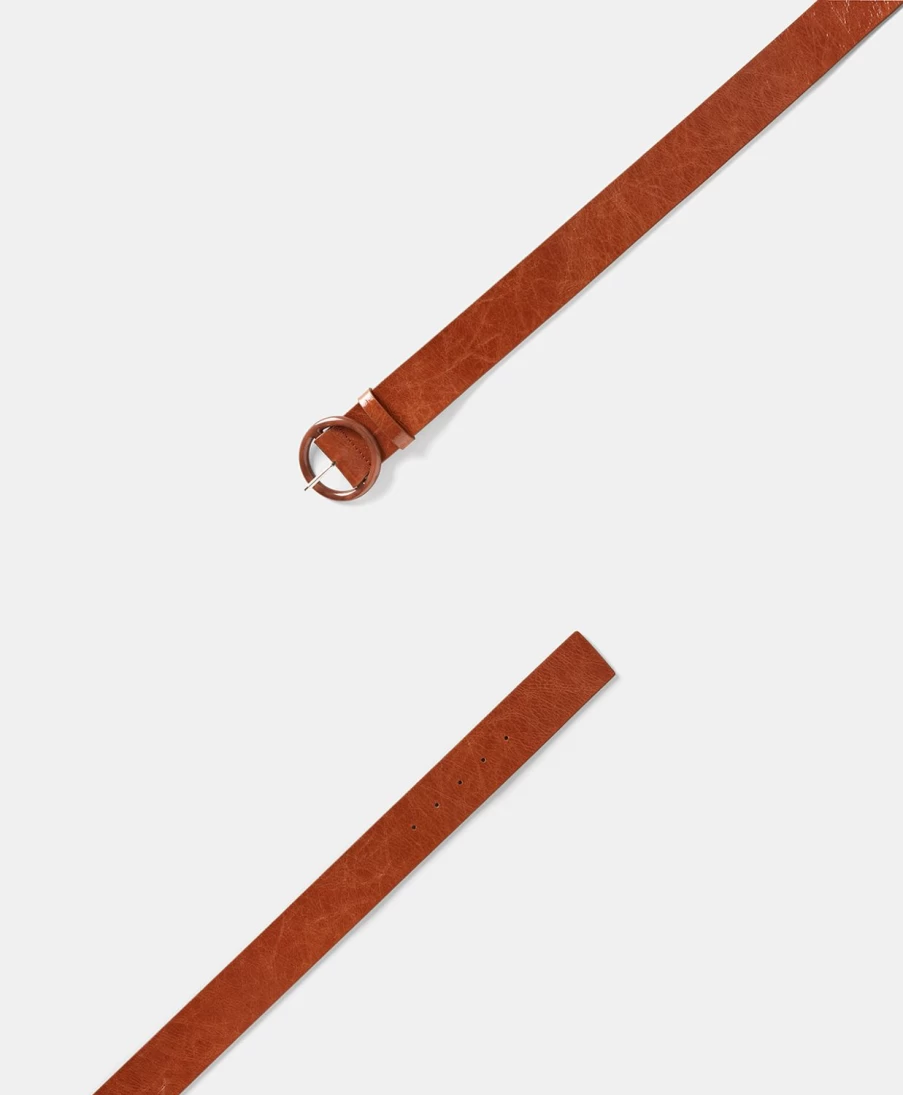 Momoni Women's Damien Belt in Naplak Leather - Burnt Brown Stylish Waistband