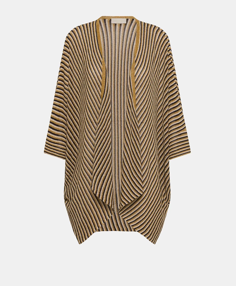 Momoni Women's Divina Striped Ribbed Cardigan - Multicolor Knit Sweater