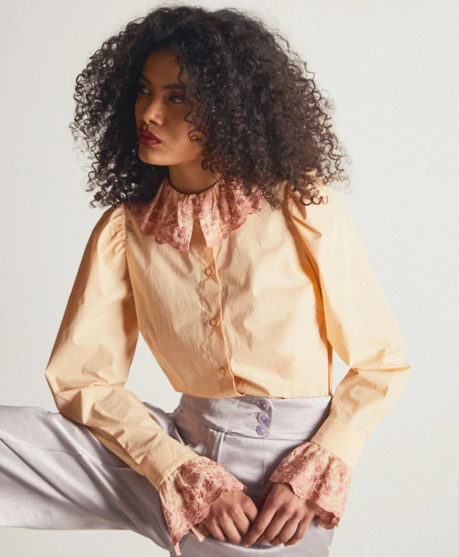 Momoni Women's Dusty Pink Poplin Shirt - Elegant Driade Style Blouse