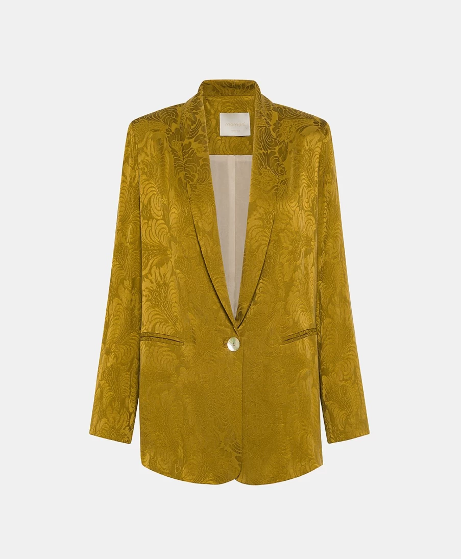 Momoni Women's Theodore Jacquard Cupro Jacket in Oil Finish