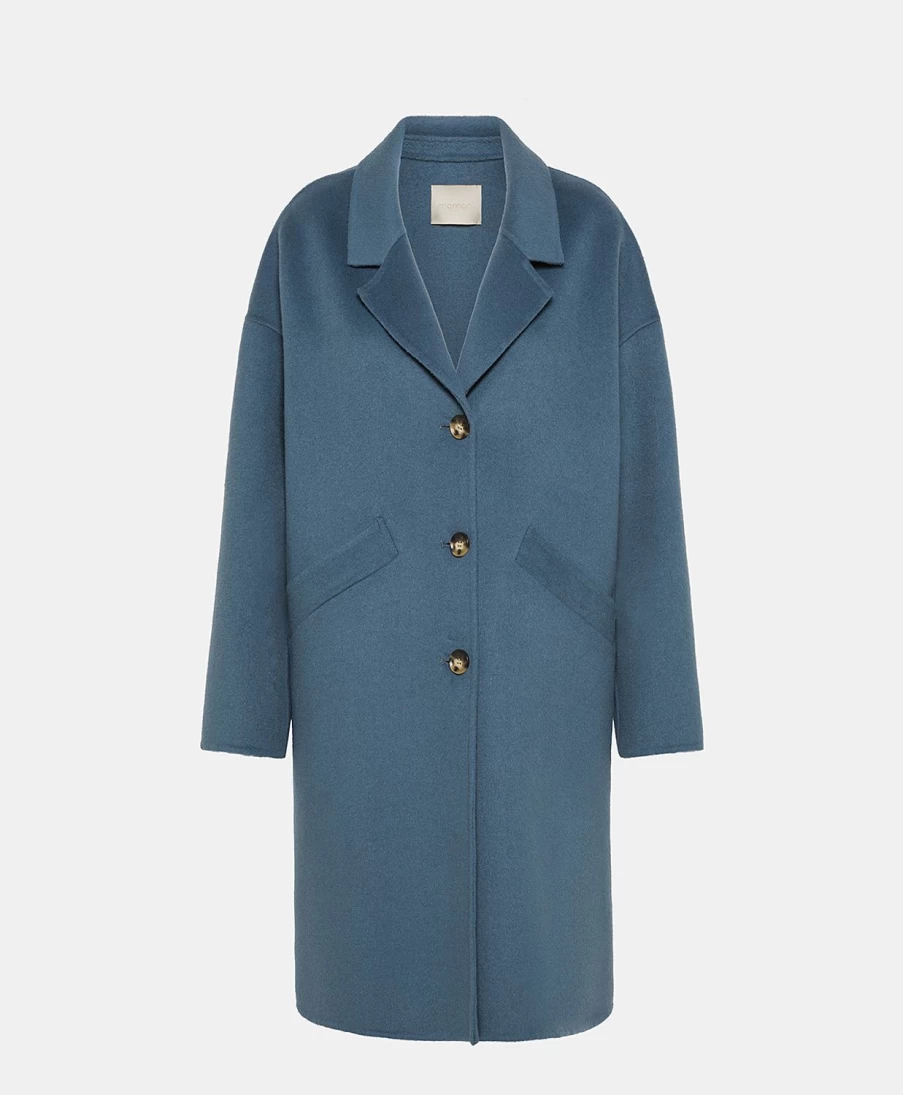 Momoni Women's Ernest Coat - Light Blue Double-Face Wool Blend Jacket