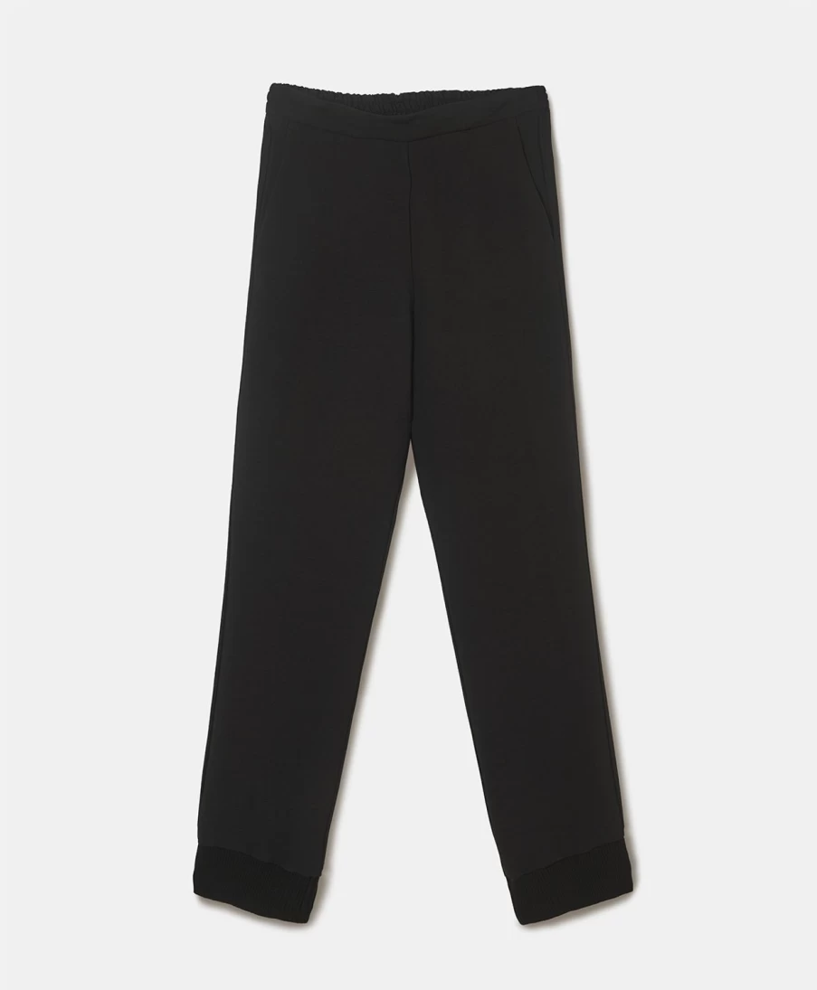 Momoni Women's Black Viscose Prugnolo Pants - Elegant & Comfortable Trousers
