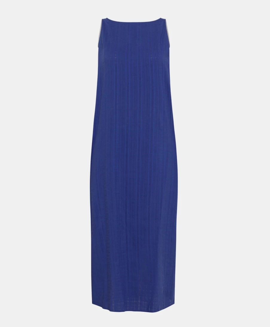 Momoni Women's Blue Gauze Cataria Dress - Lightweight Boho Summer Dress