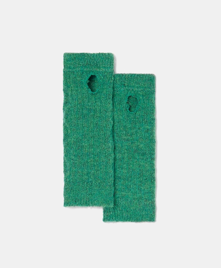 Momoni Women's Augustine Mohair Gloves - Emerald Green, Soft Winter Accessories