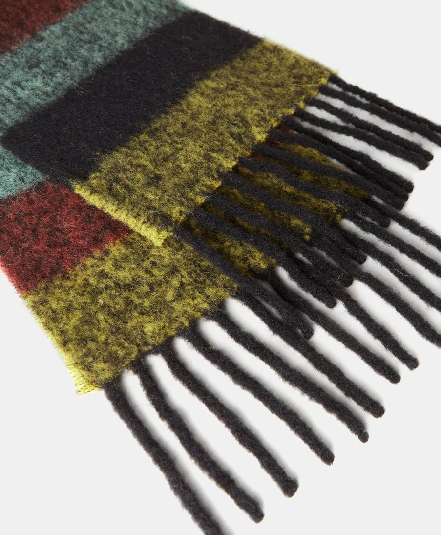 Momoni Women's Striped Alpaca Scarf - Multicolor Burnt Benjamin Design