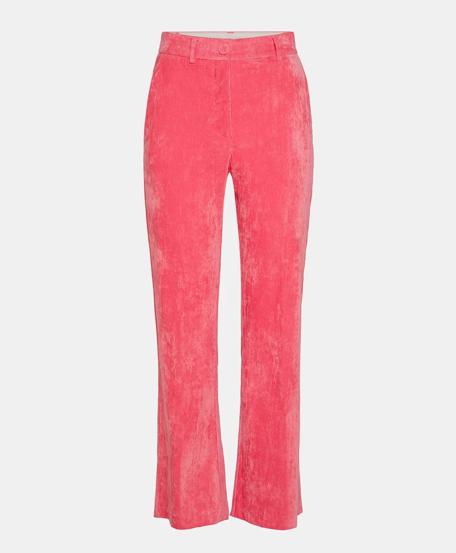 Momoni Women's Elegant Smooth Velvet Victor Pant - Big Bubble Design, Luxurious High-Waist Trousers for Fashionable Outfits