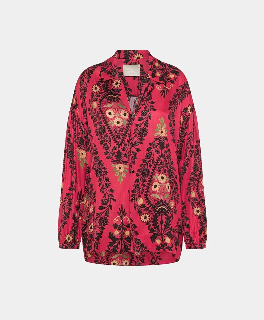 Momoni Women's Gaston Printed Viscose Twill Shirt - Multicolor Sour Cherry Pattern