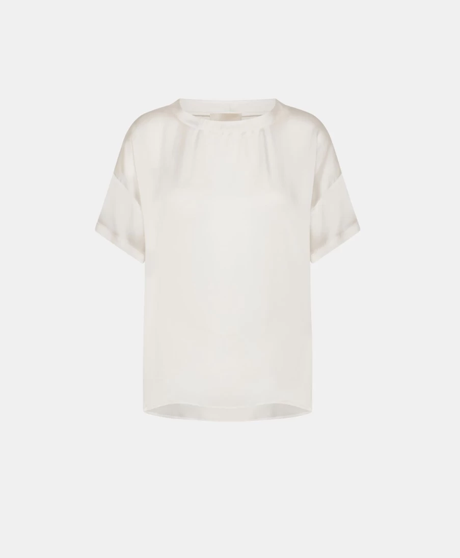 Momoni Women's Cream Alonso Silk Blouse - Elegant Plain Design