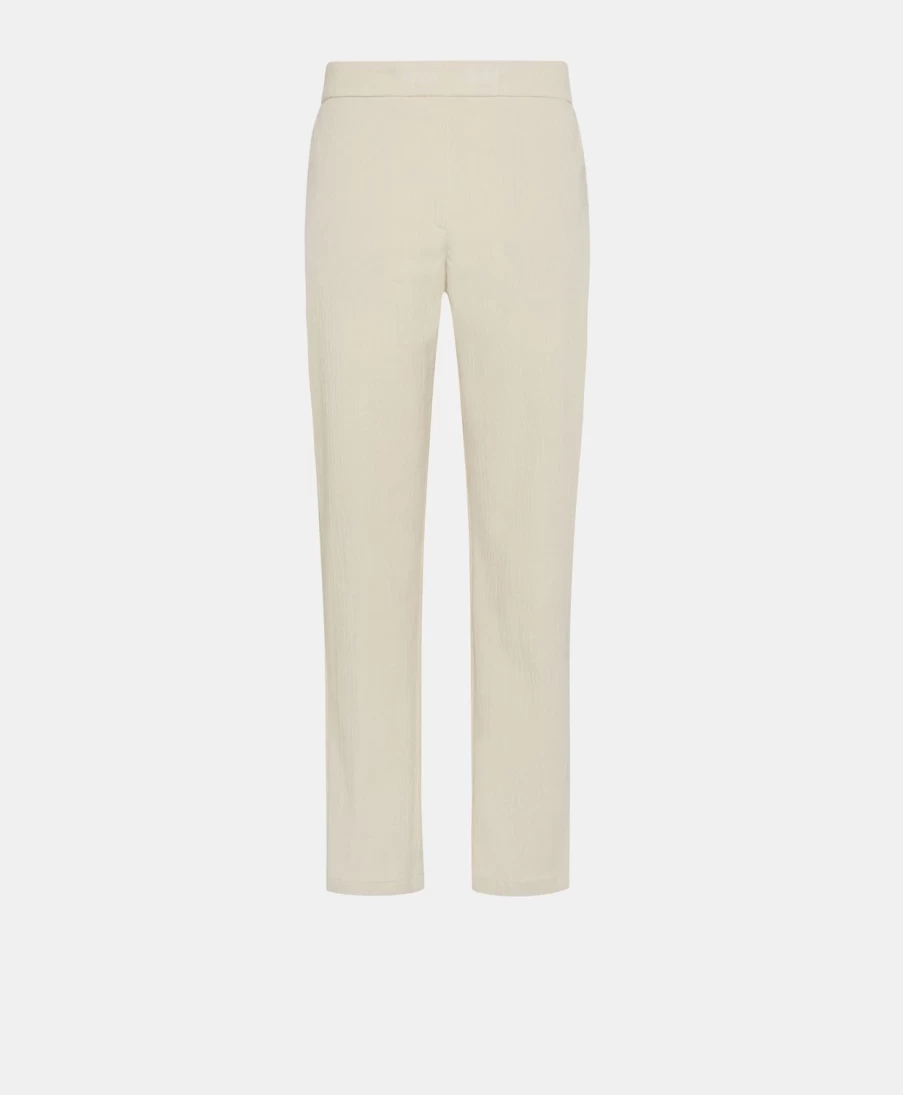 Momoni Women's Haiti Stretch Ribbed Pant in Butter - Comfortable Co/Mo Fabric