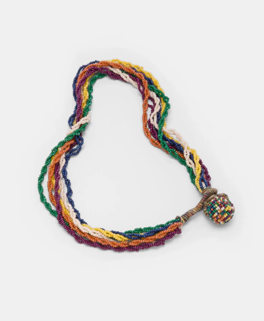 Momoni Women's Green and Multicolor Beaded Rubiela Necklace - Handcrafted Beaded Jewelry