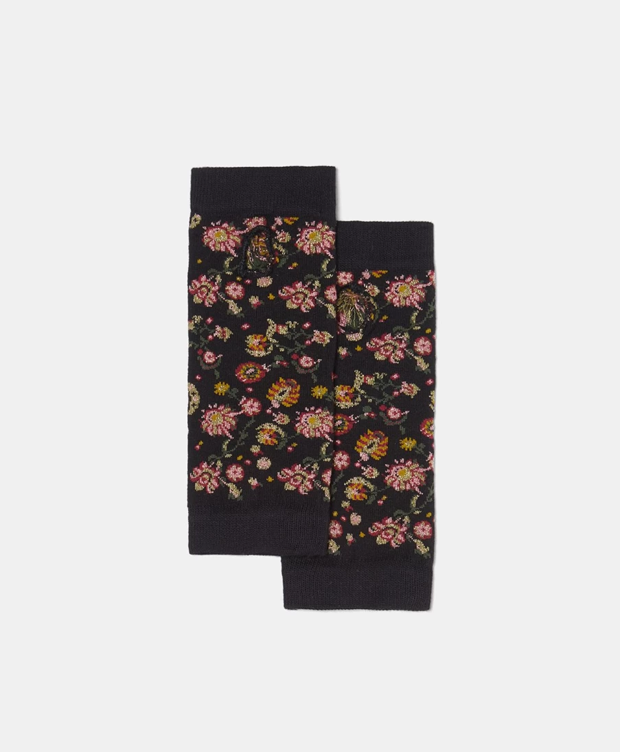 Momoni Women's Augustine Jacquard Gloves - Black and Pink Fashion Handwear