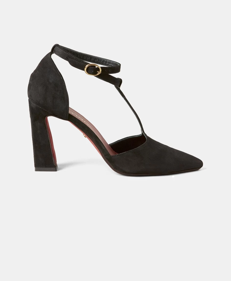 Momoni Women's Josselin Black Suede Slingback Decollete Pumps