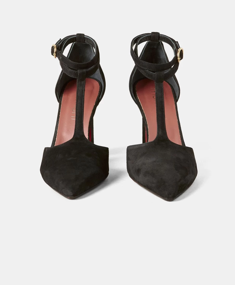 Momoni Women's Josselin Black Suede Slingback Decollete Pumps