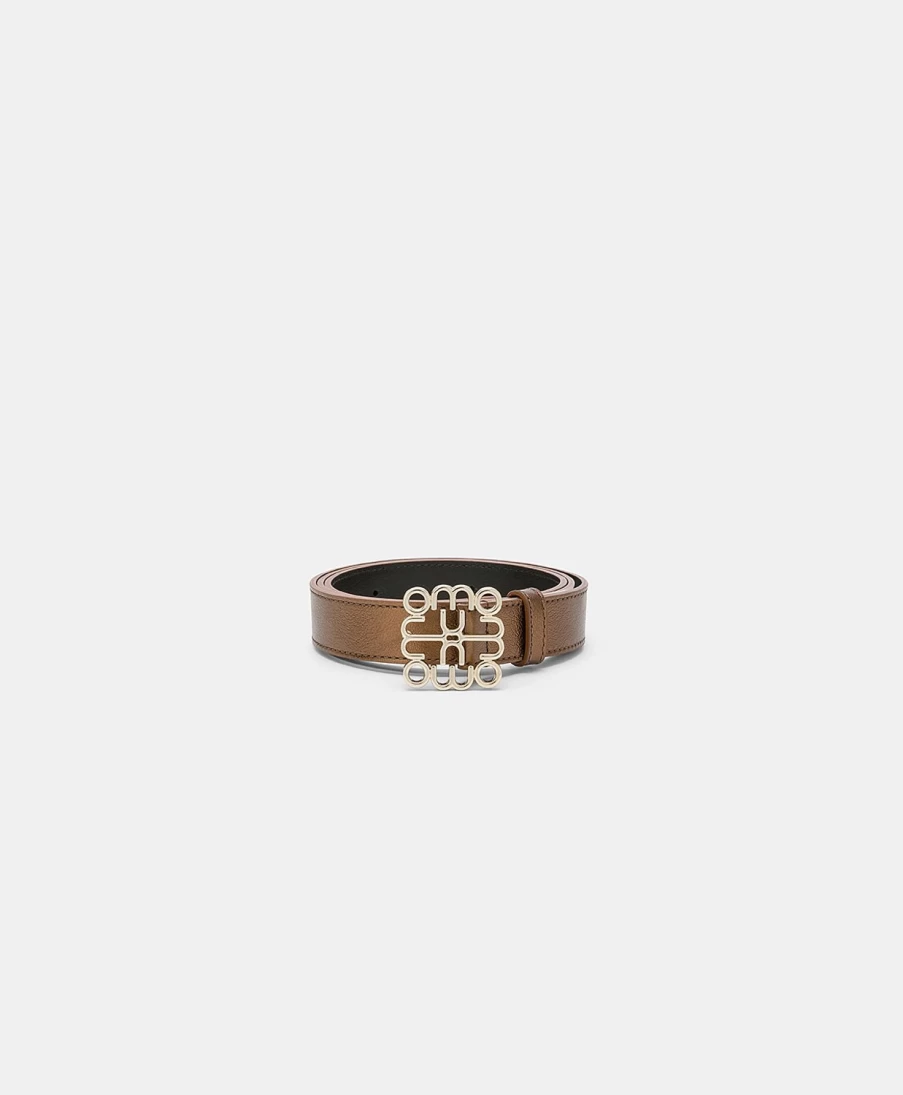 Momoni Women's Bienvenu Leather Belt in Bronze - Stylish Fashion Accessory