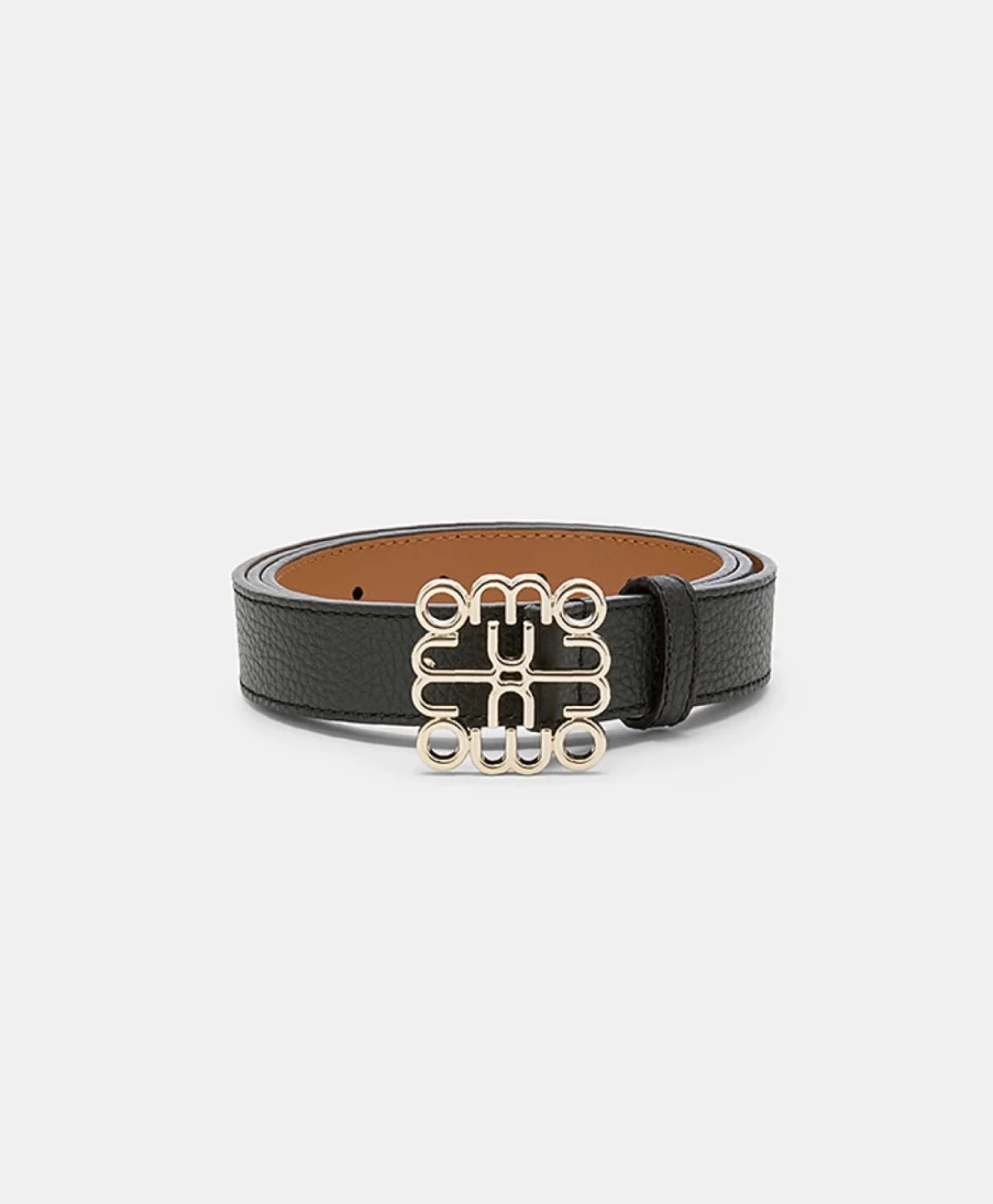 Momoni Women's Bienvenu Genuine Leather Belt - Elegant Black Waistband for Stylish Outfits