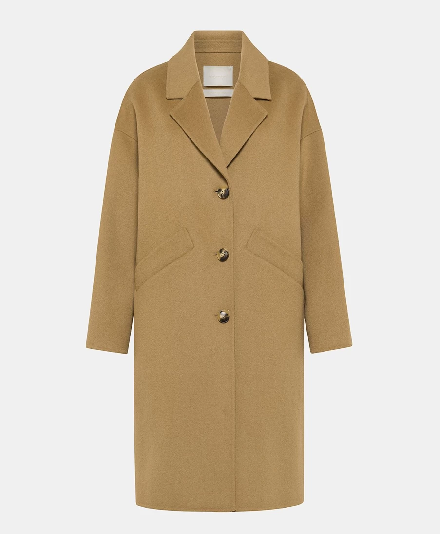 Momoni Women's Ernest Double-Face Wool Blend Coat in Honey - Luxurious Warm Winter Jacket