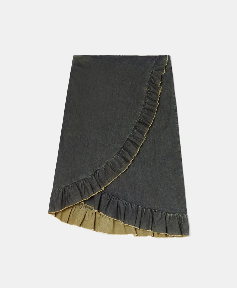 Momoni Women's Romain Skirt in Sepia - Elegant High-Waisted A-Line Skirt