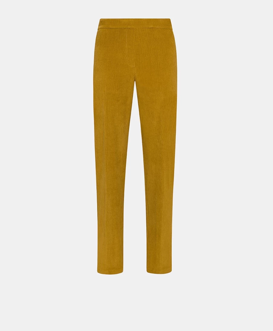 Momoni Women's Haiti Pant - Stretch Ribbed Cotton Modal Blend in Cigar Brown