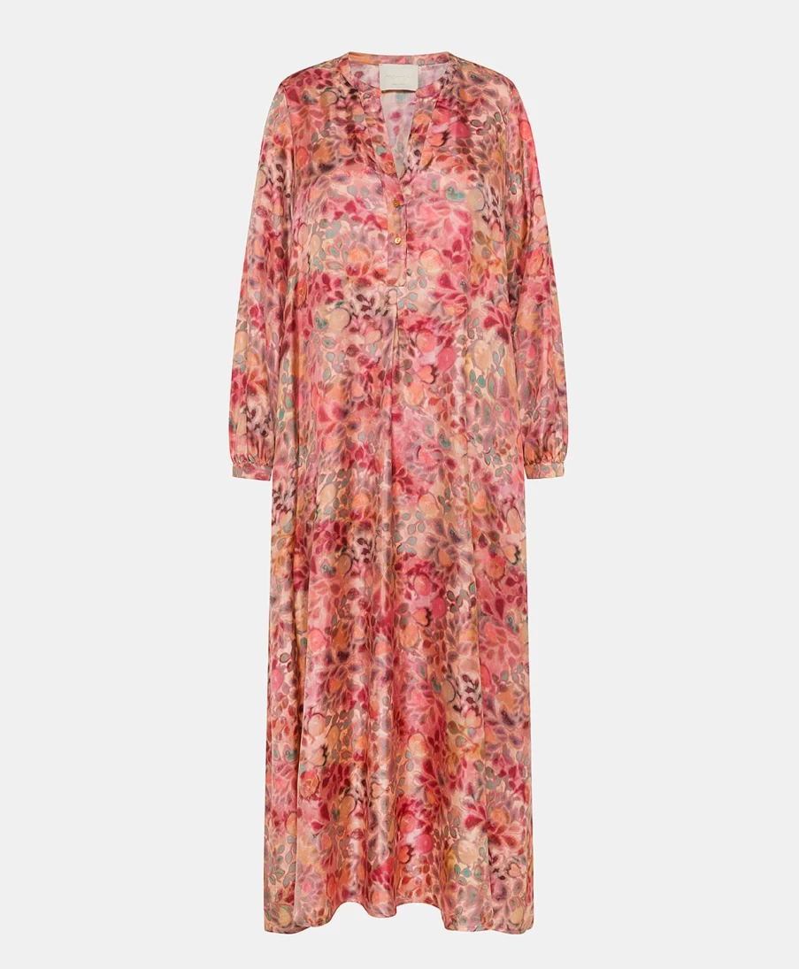Momoni Women's Amede Printed Silk Twill Dress - Multicolor Pink Elegant Fashion
