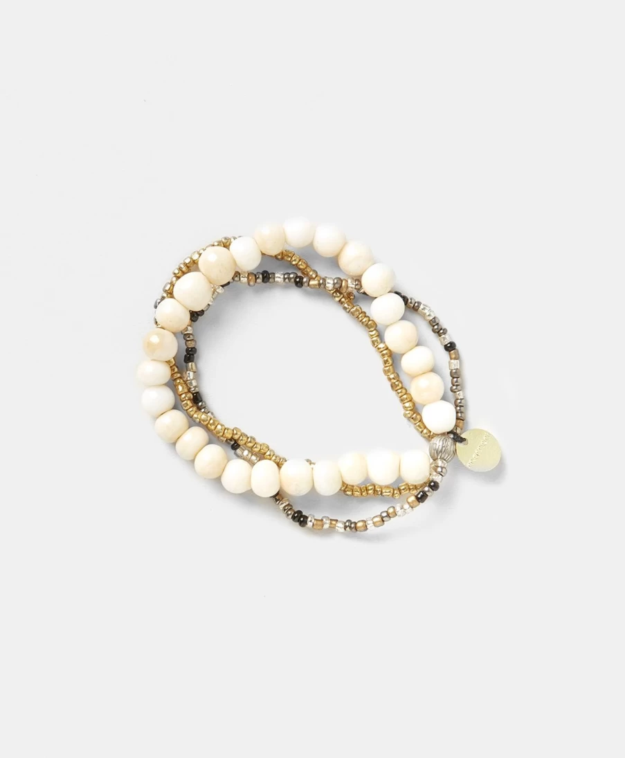 Momoni Women's Lacelot Beaded Bracelet - Natural Elegant Handmade Jewelry