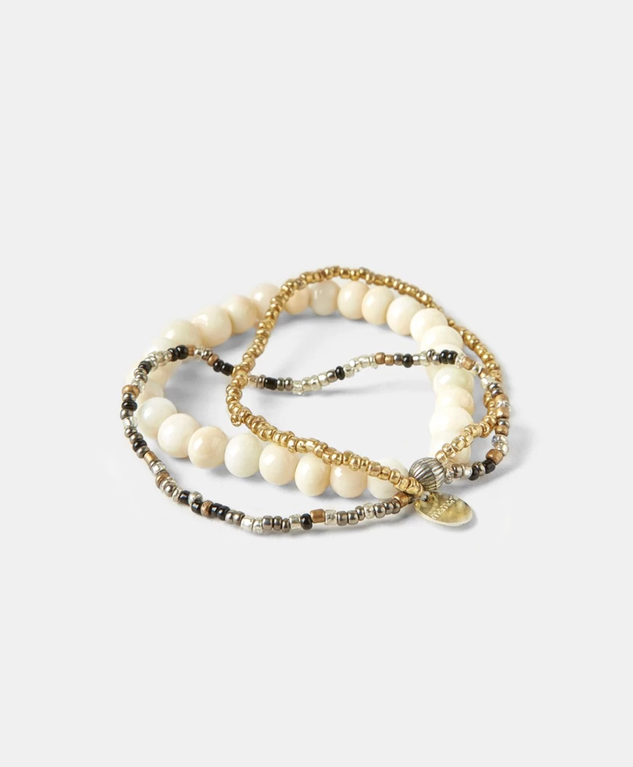Momoni Women's Lacelot Beaded Bracelet - Natural Elegant Handmade Jewelry