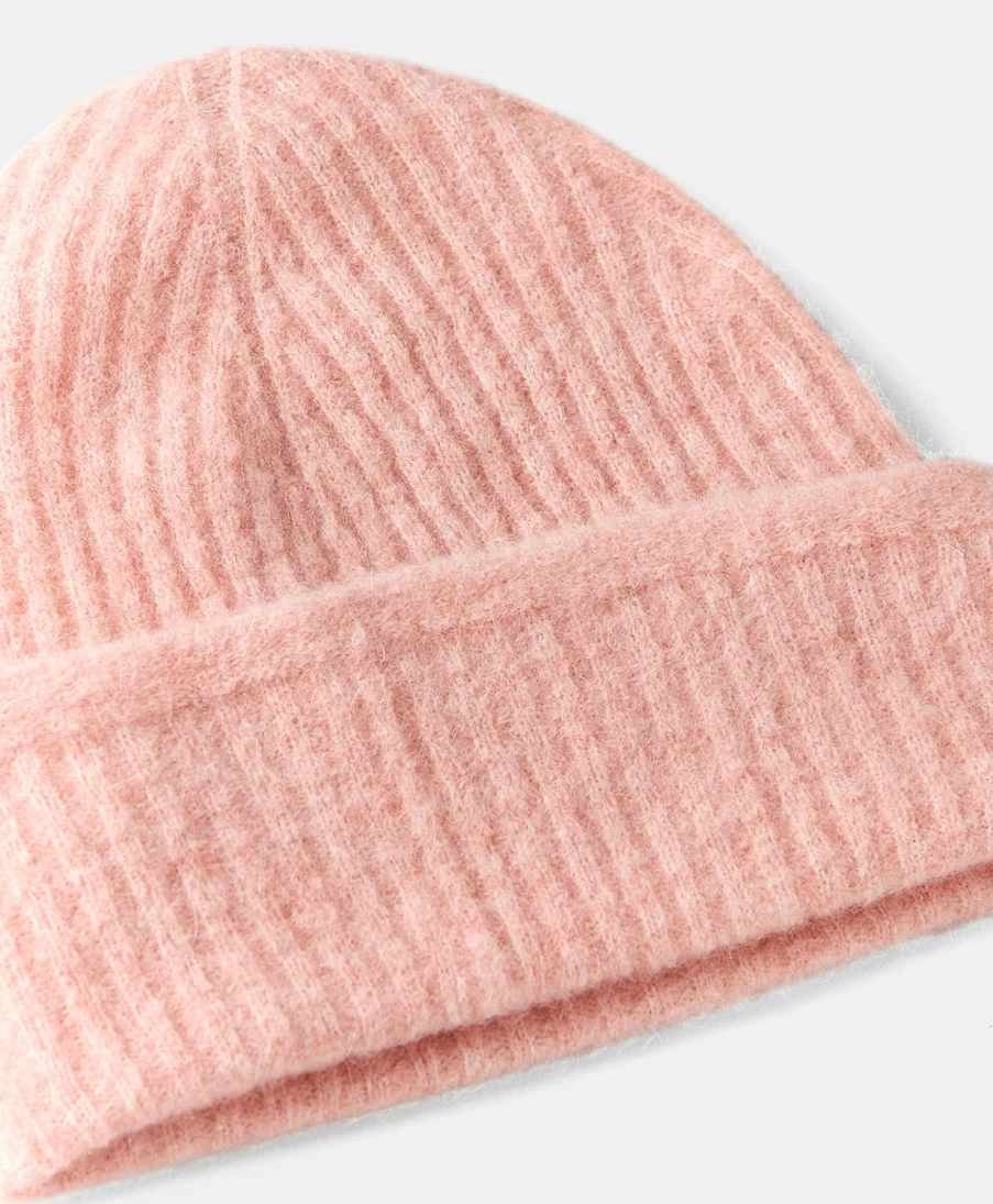 Momoni Women's Zigolo Hat - Soft Fleece-Effect Baby Alpaca Wool, Rose Pink Winter Beanie