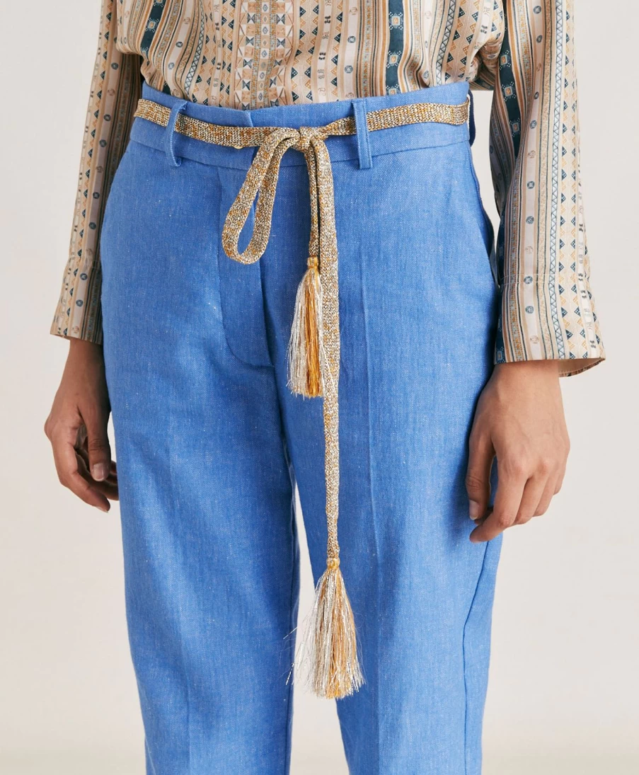 Momoni Women's Fashion Ontano Belt with Sunflower Tassel Design