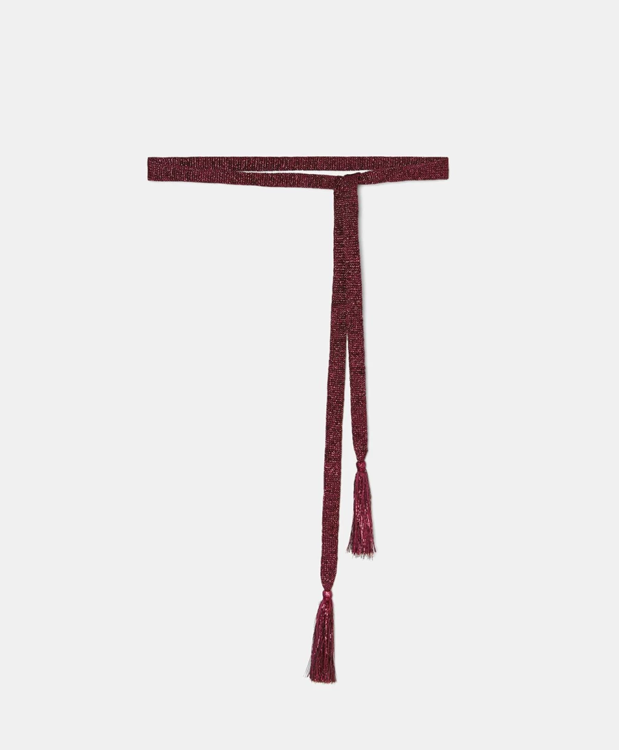 Momoni Women's Braided Lurex Belt in Wine - Stylish Ontano Design