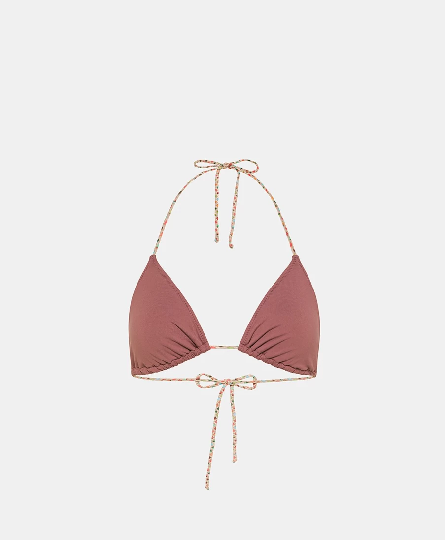 Momoni Women's Marine Bikini Top with Braided Straps - Grape Must Swimwear
