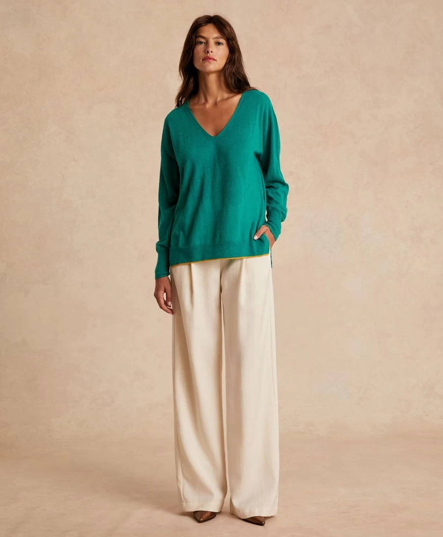 Momoni Women's Emerald Green Light Alpaca Knitwear - Eric Style