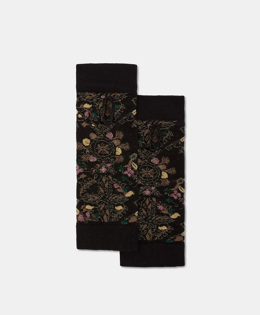 Momoni Women's Augustine Jacquard Gloves - Multicolor Black Fashion Handwear