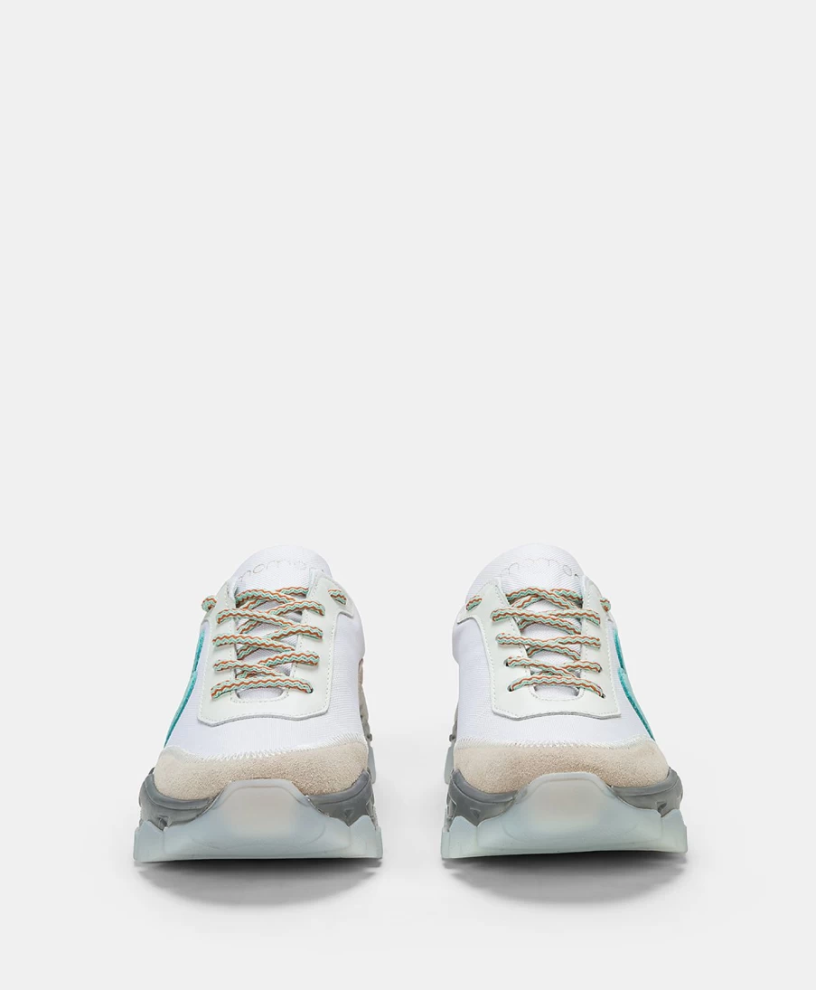 Momoni Women's Puffin Sneakers in White & Multicolor - Stylish Comfortable Casual Shoes